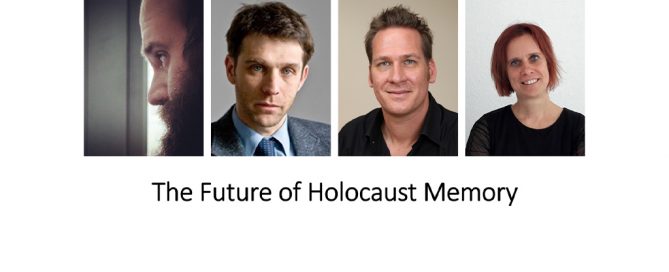 A montage of the event speakers. Text reads The Future of Holocaust Memory.